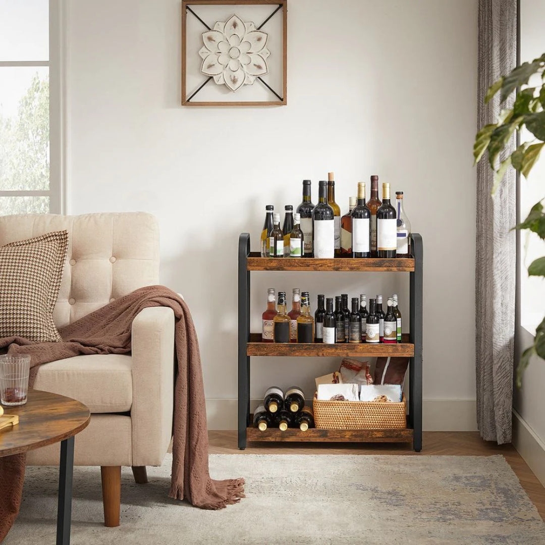 3 Tier Narrow Storage Cart With Wheels And Shelves