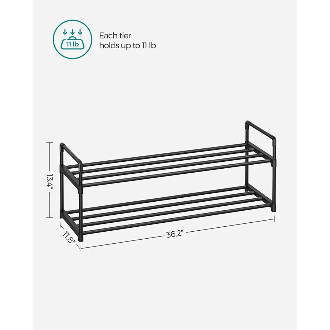 2/3/4/10 Tier Metal Shoe Rack, 36.2/46.1/17.7 Inch Organizer