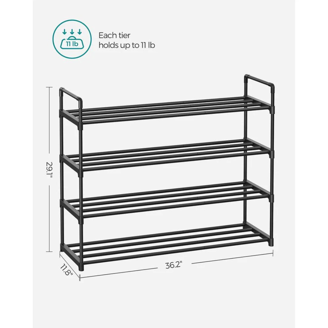 2/3/4/10 Tier Metal Shoe Rack, 36.2/46.1/17.7 Inch Organizer
