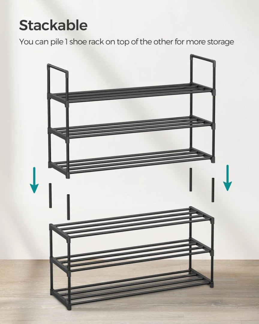 2/3/4/10 Tier Metal Shoe Rack, 36.2/46.1/17.7 Inch Organizer