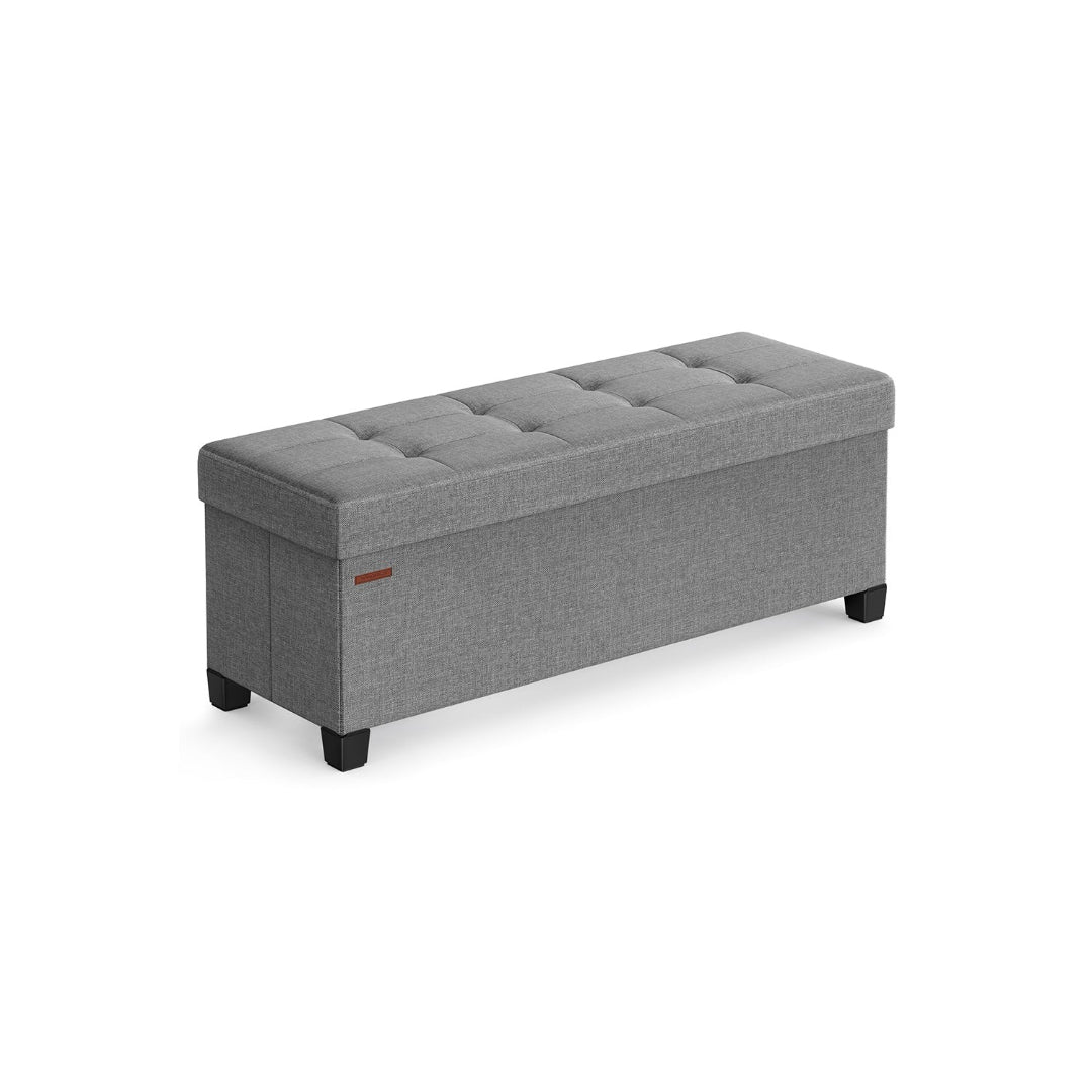 43.3 Inch Storage Ottoman Bench With Lid, Folding Storage Seat