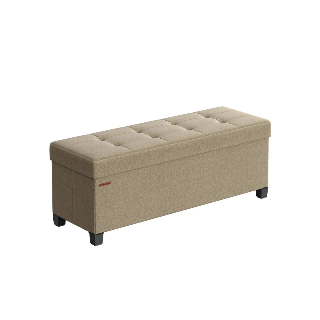 43.3 Inch Storage Ottoman Bench With Lid, Folding Storage Seat