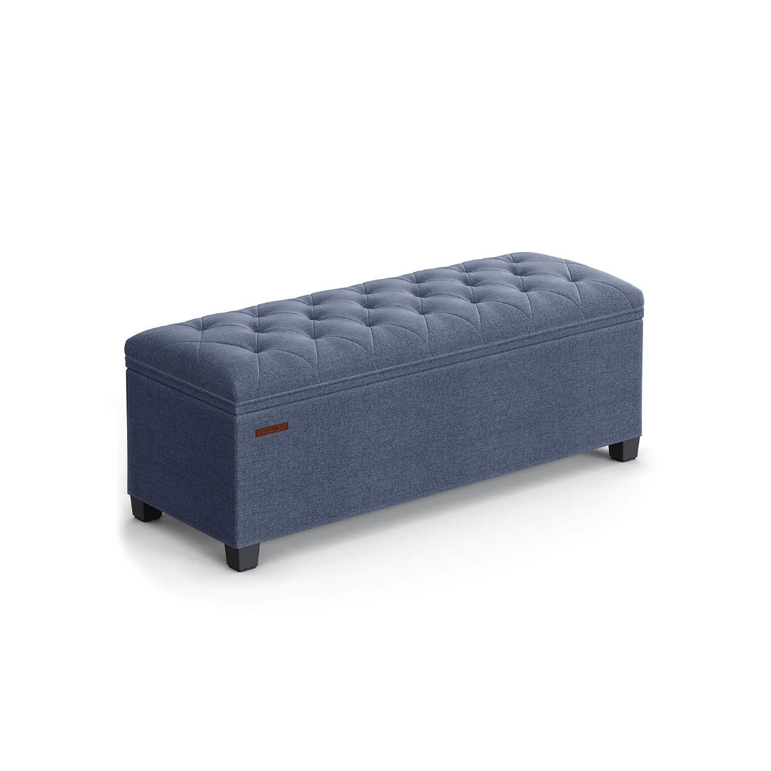 43.3 Inch Storage Ottoman Bench With Legs & Flip Lid Upholstered