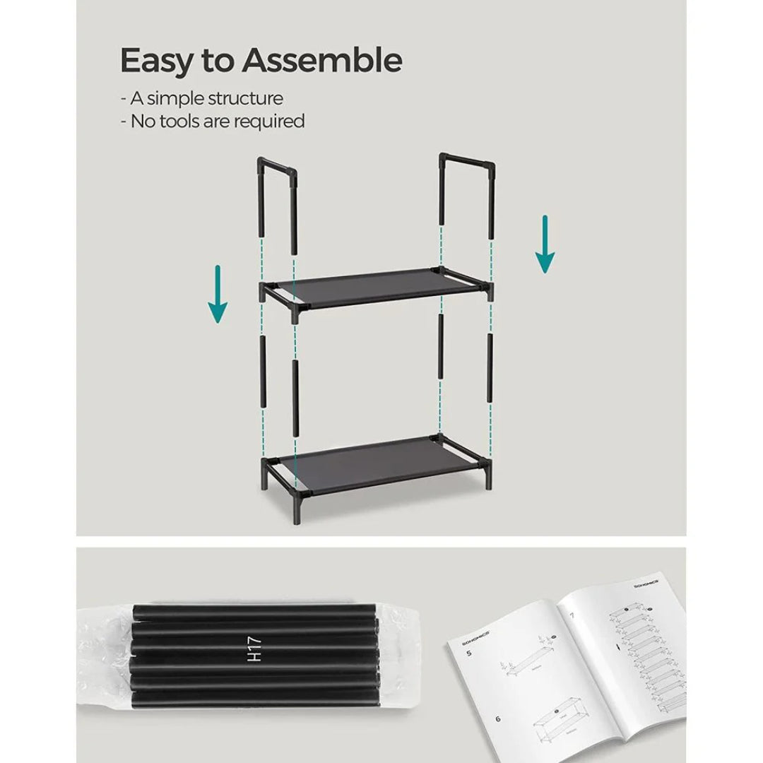 10 Tier Shoe Rack With Metal Frame, Tall Narrow Shoe Organizer