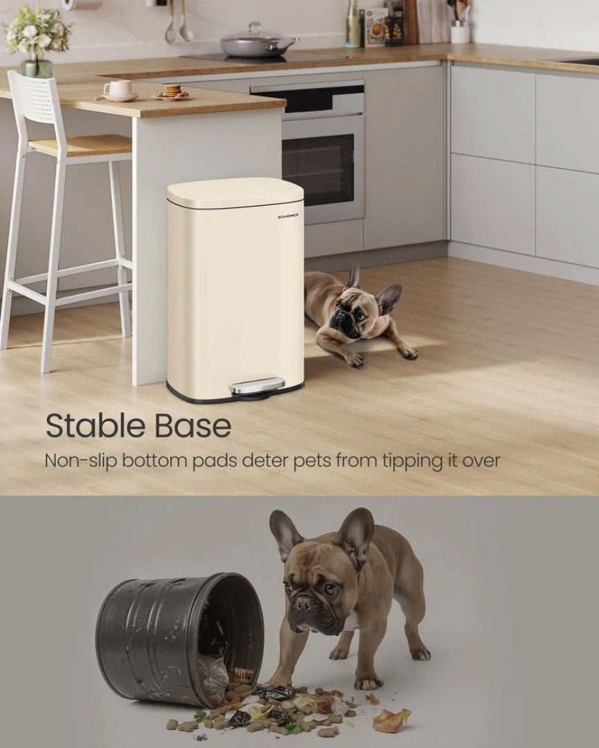 13-Gallon Stainless Steel Step Trash Can with Soft-Close Lid