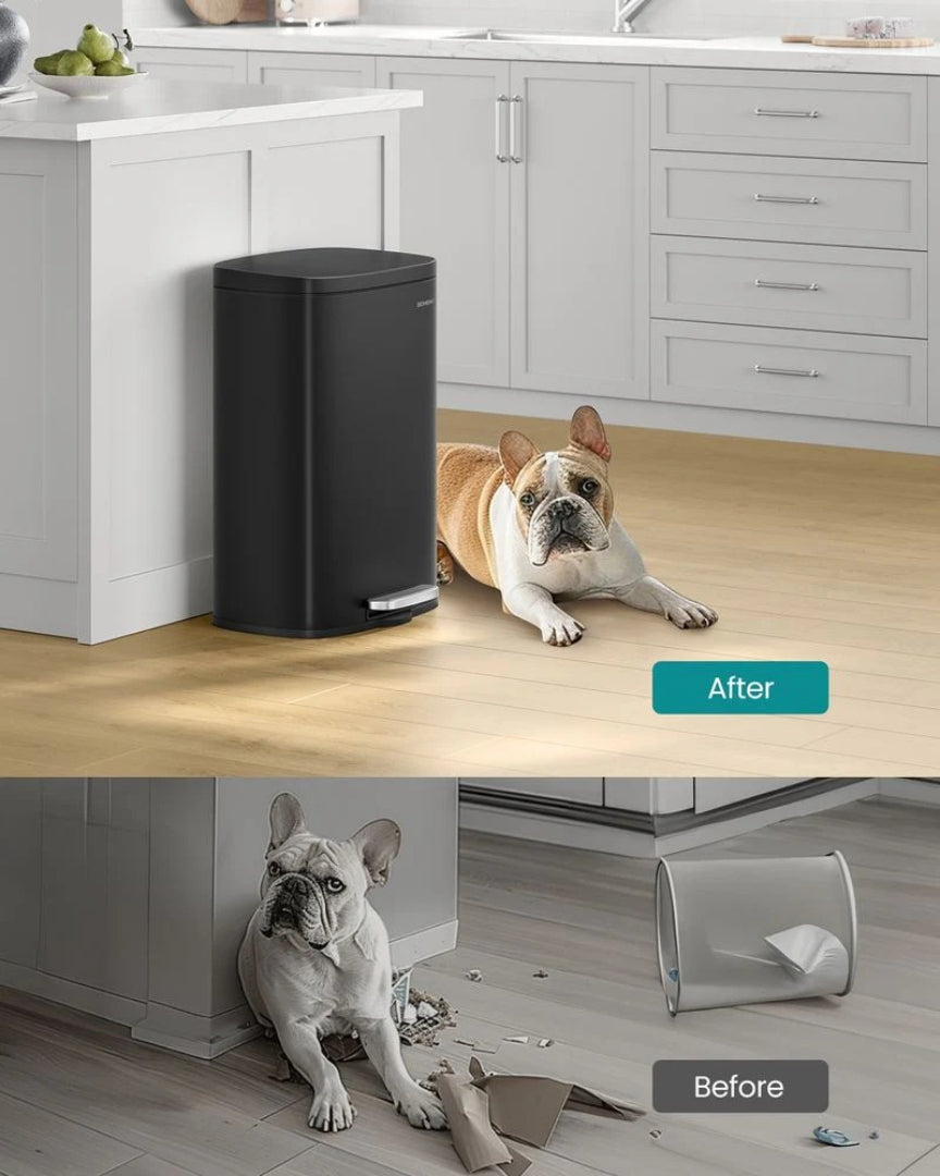 13-Gallon Stainless Steel Step Trash Can with Soft-Close Lid