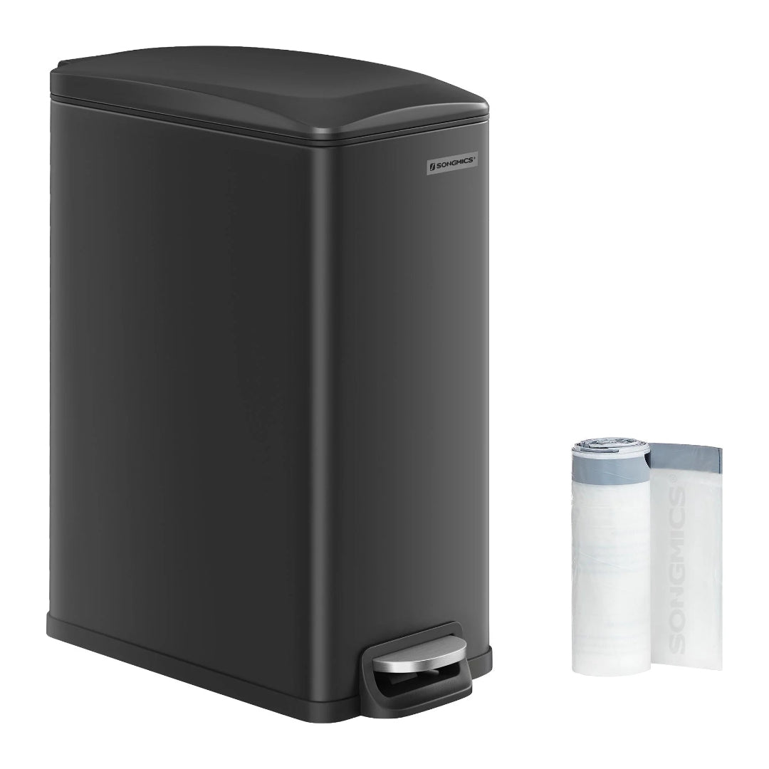 13-Gallon Slim Kitchen Trash Can with Soft-Close Lid and Inner Bucket