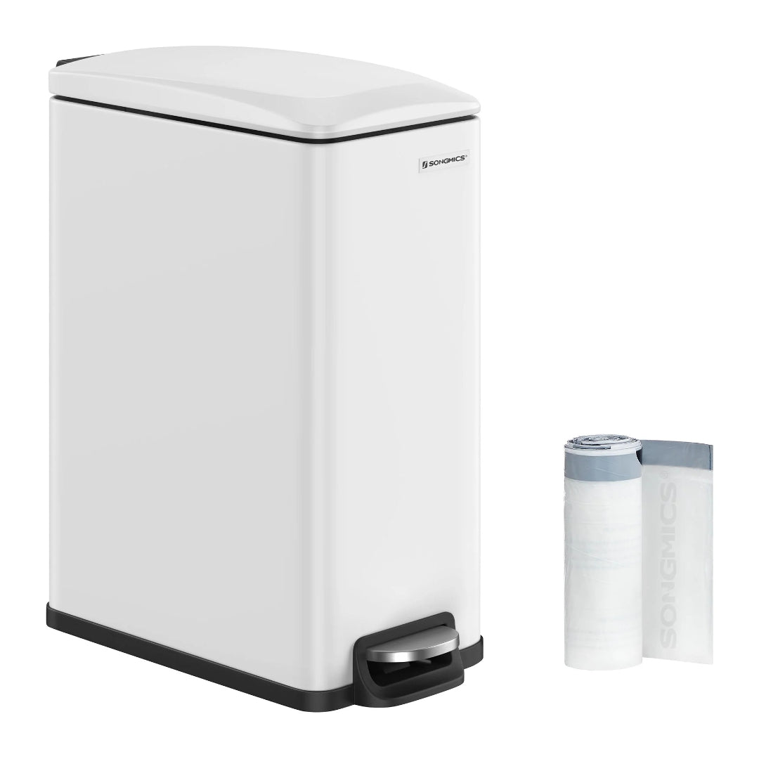 13-Gallon Slim Kitchen Trash Can with Soft-Close Lid and Inner Bucket