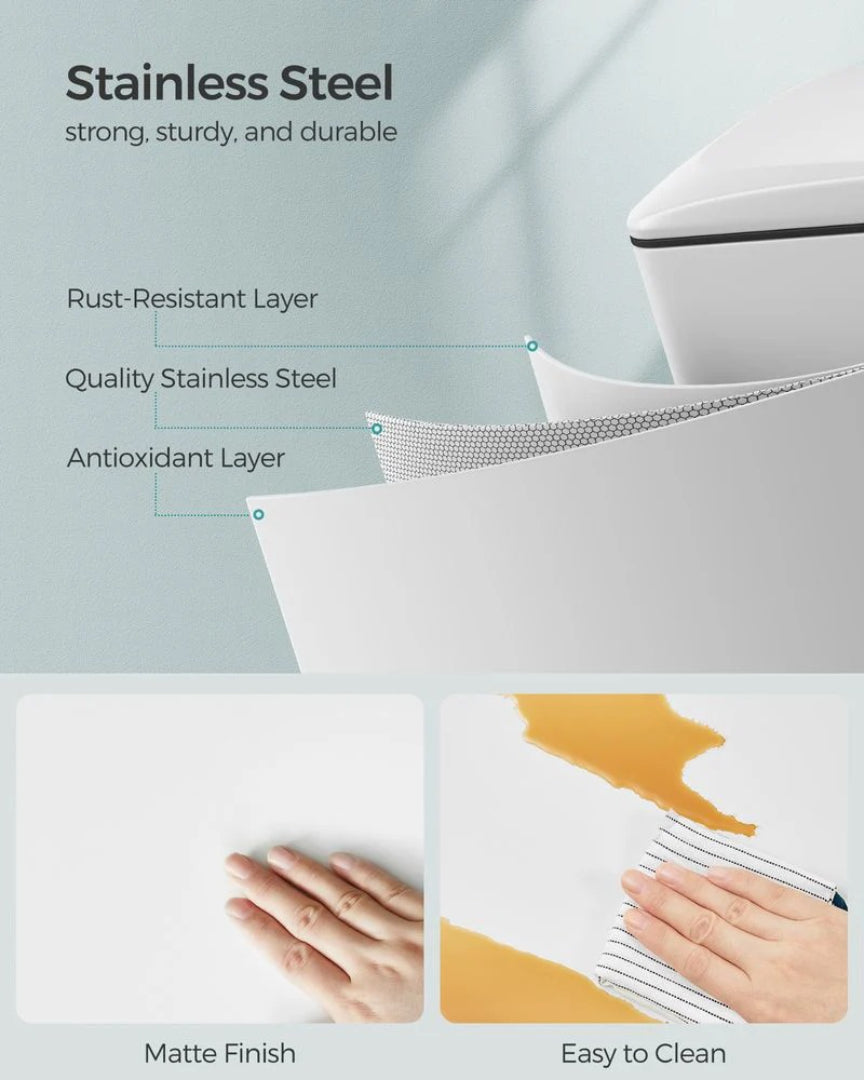 13-Gallon Slim Kitchen Trash Can with Soft-Close Lid and Inner Bucket