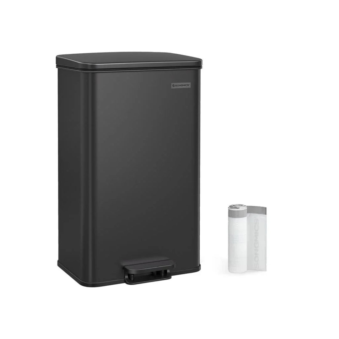 10.5-Gallon Stainless Steel Kitchen Trash Can with Soft-Close Lid