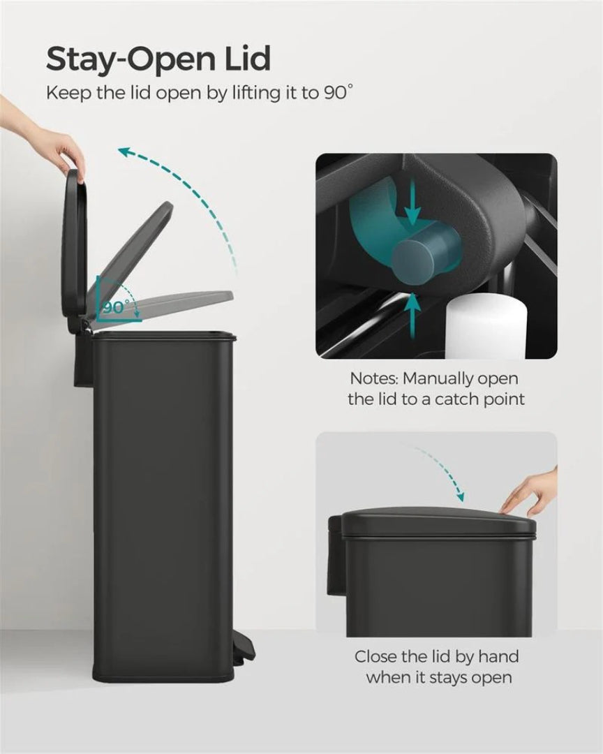 10.5-Gallon Stainless Steel Kitchen Trash Can with Soft-Close Lid