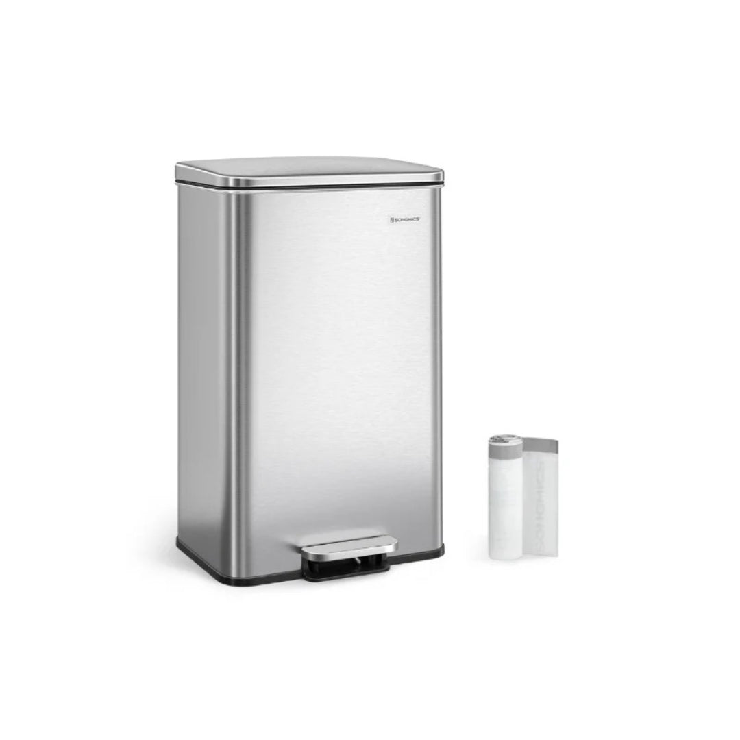 10.5-Gallon Stainless Steel Kitchen Trash Can with Soft-Close Lid
