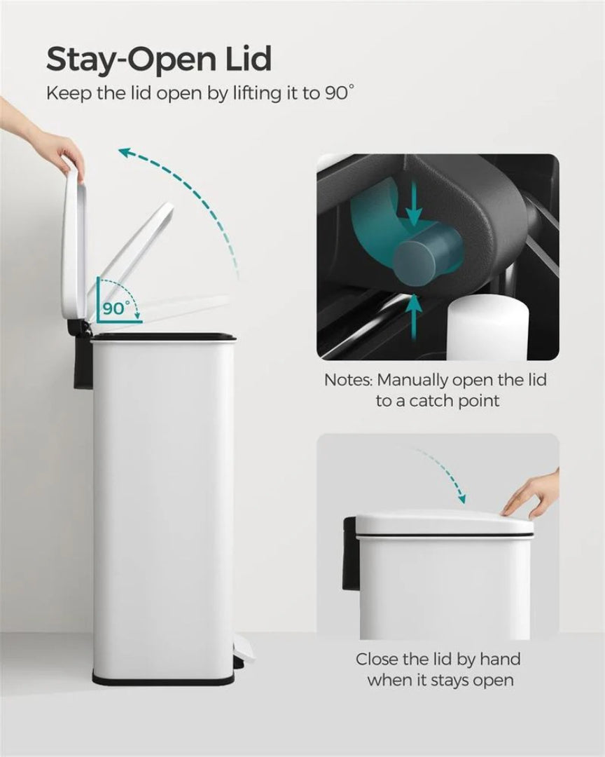 10.5-Gallon Stainless Steel Kitchen Trash Can with Soft-Close Lid