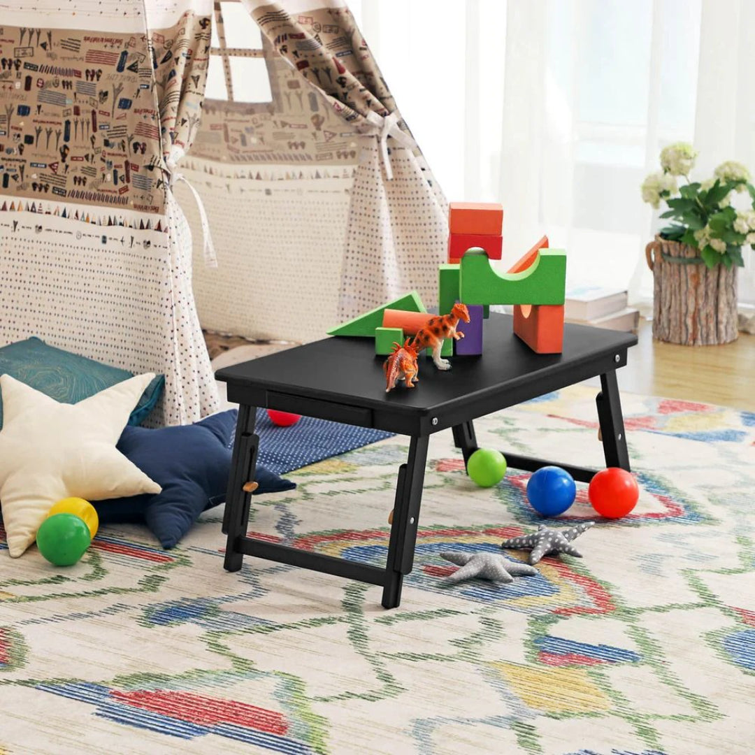 Bamboo Laptop Bed Desk With Tilting Top & Adjustable Height