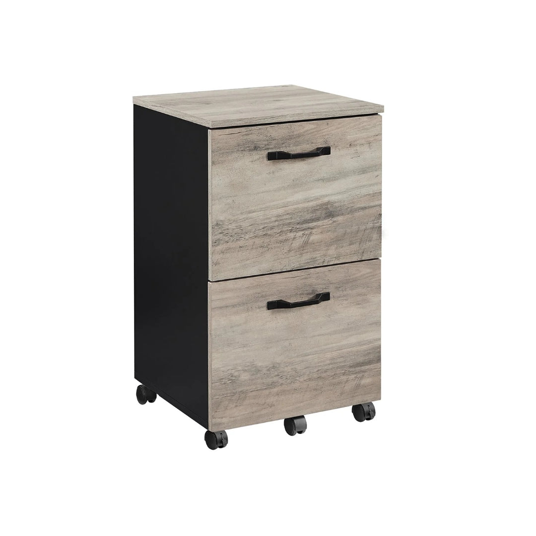 2 Drawer Rolling File Cabinet With Lockable Wheels, 27.6 Inch Unit