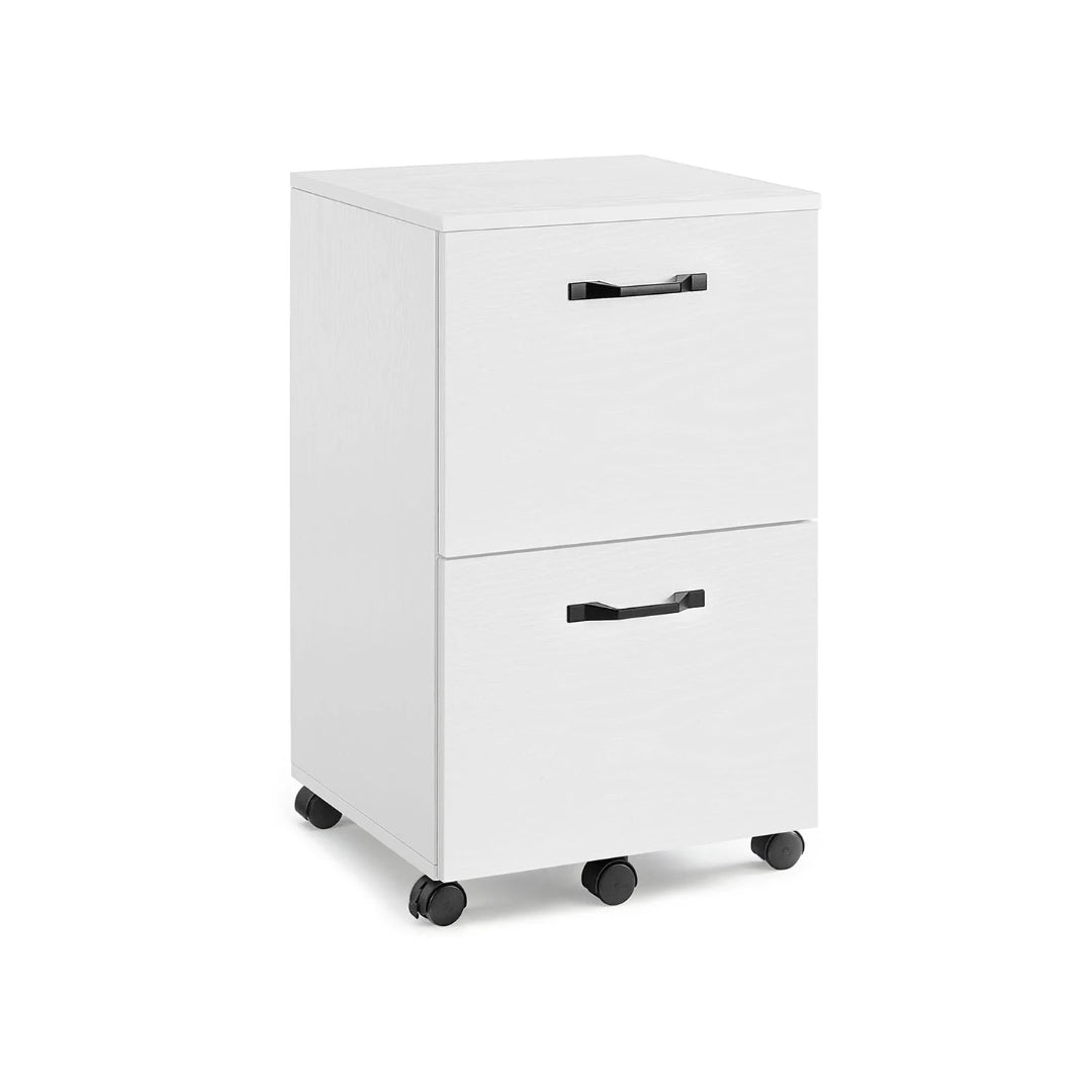 2 Drawer Rolling File Cabinet With Lockable Wheels, 27.6 Inch Unit