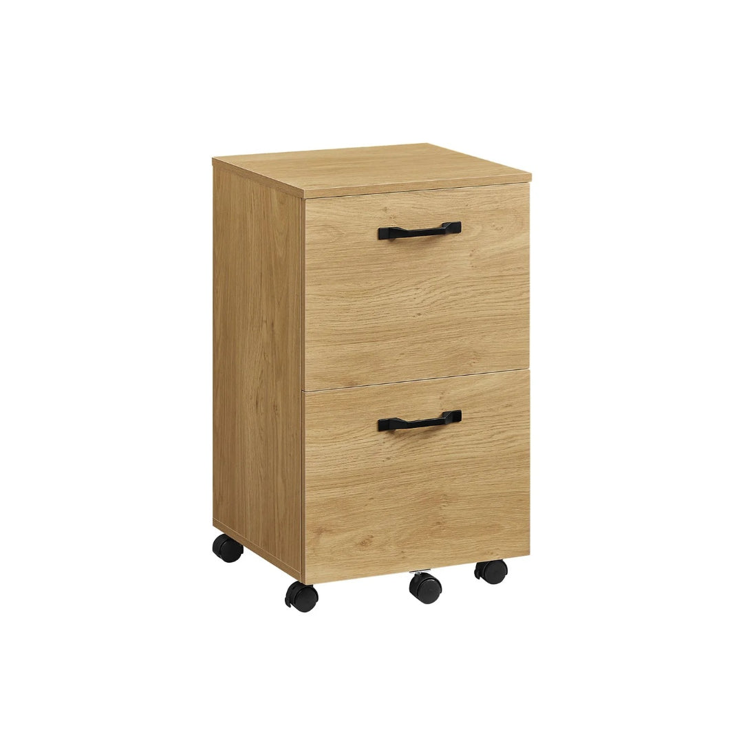 2 Drawer Rolling File Cabinet With Lockable Wheels, 27.6 Inch Unit