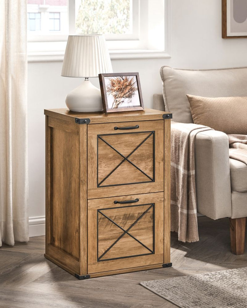 2 Drawer File Cabinet For A4 Files, Farmhouse Office Storage Unit