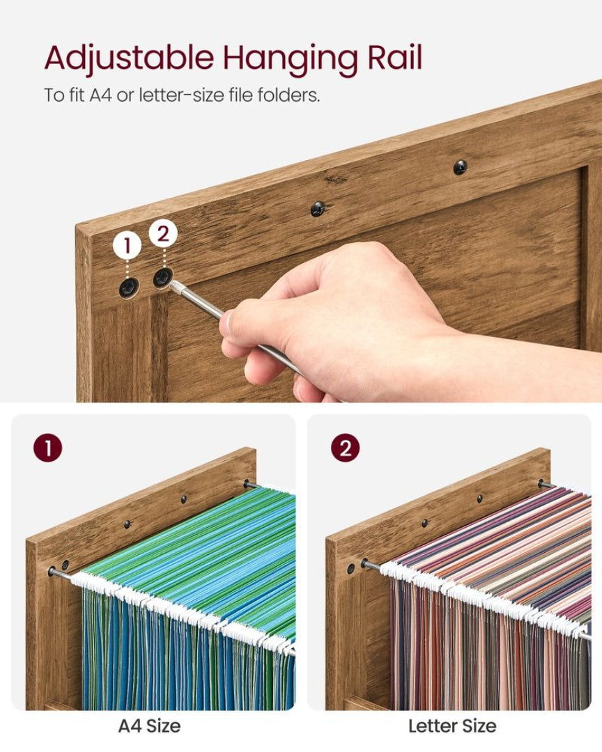 2 Drawer File Cabinet For A4 Files, Farmhouse Office Storage Unit