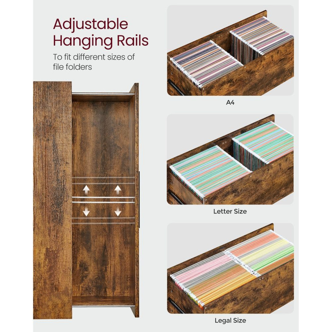 2 Drawer Lateral File Cabinet For A4 Letter Legal Files, 34.1 Inch