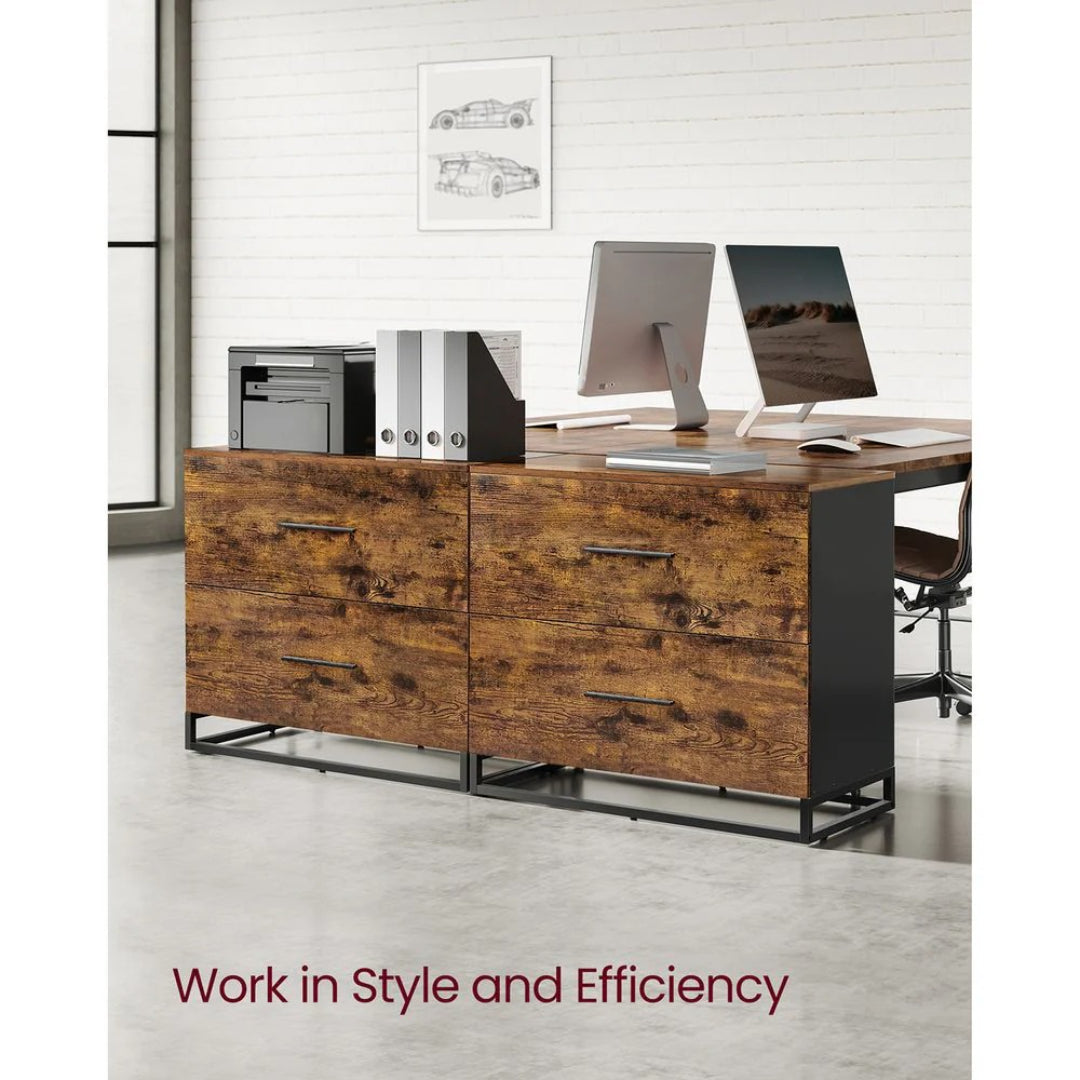 2 Drawer Lateral File Cabinet For A4 Letter Legal Files, 34.1 Inch