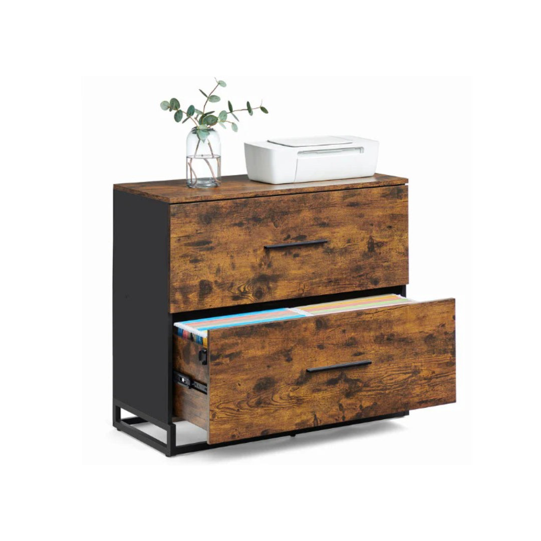2 Drawer Lateral File Cabinet For A4 Letter Legal Files, 34.1 Inch