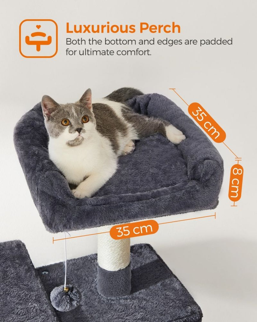 Cat Tower 56.3in Tall Multi Level Cat Tree With Hammock