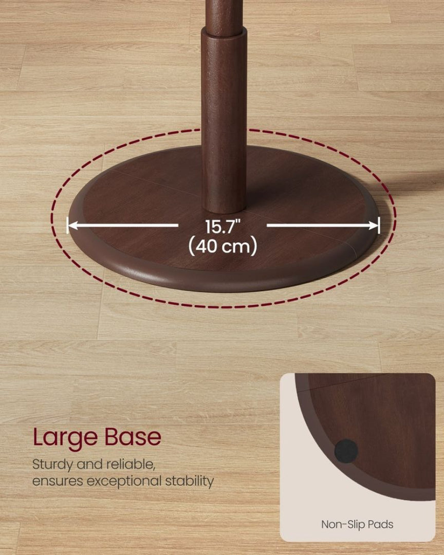 Solid Wood Coat Rack With 7 Hooks, Adjustable Freestanding Stand