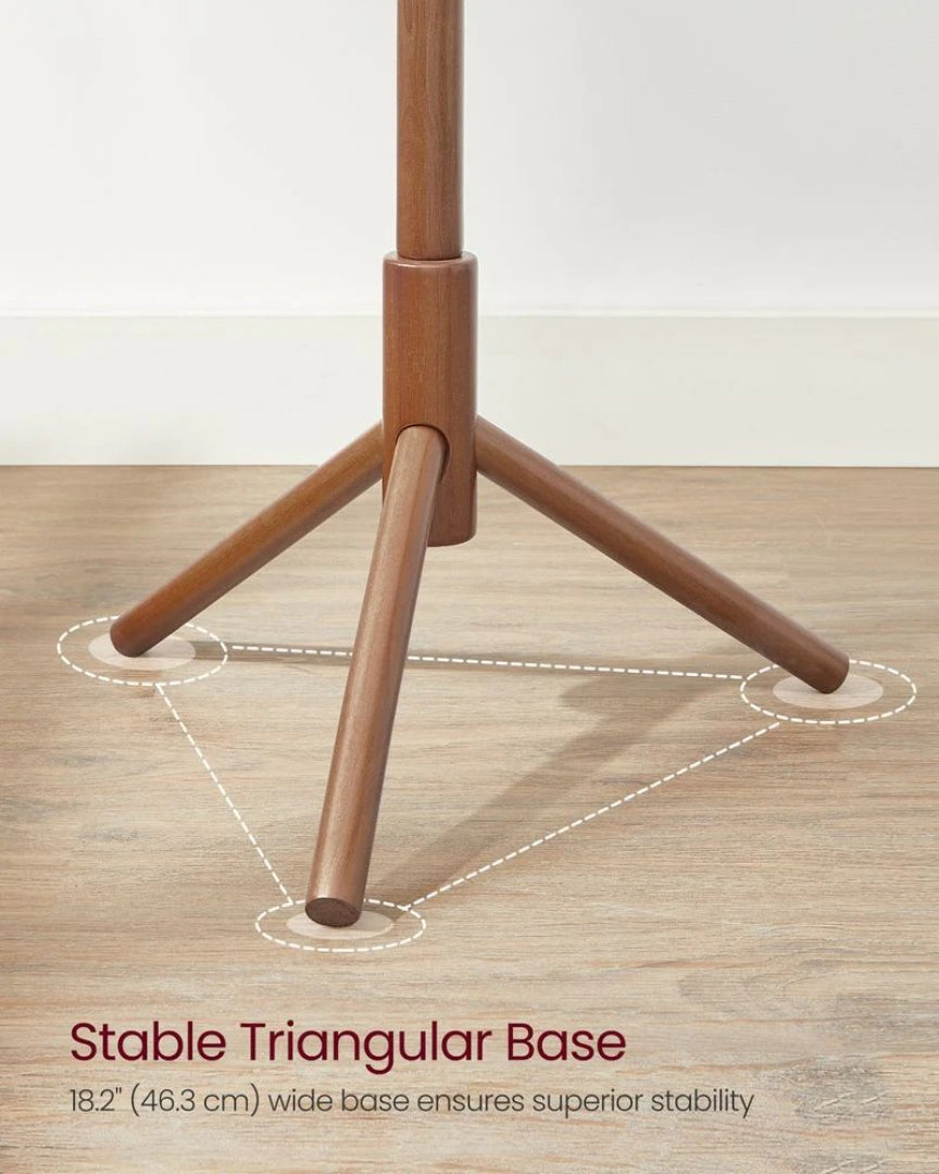 Solid Wood Coat Rack With 8 Hooks, 68.9 Inch Freestanding Stand