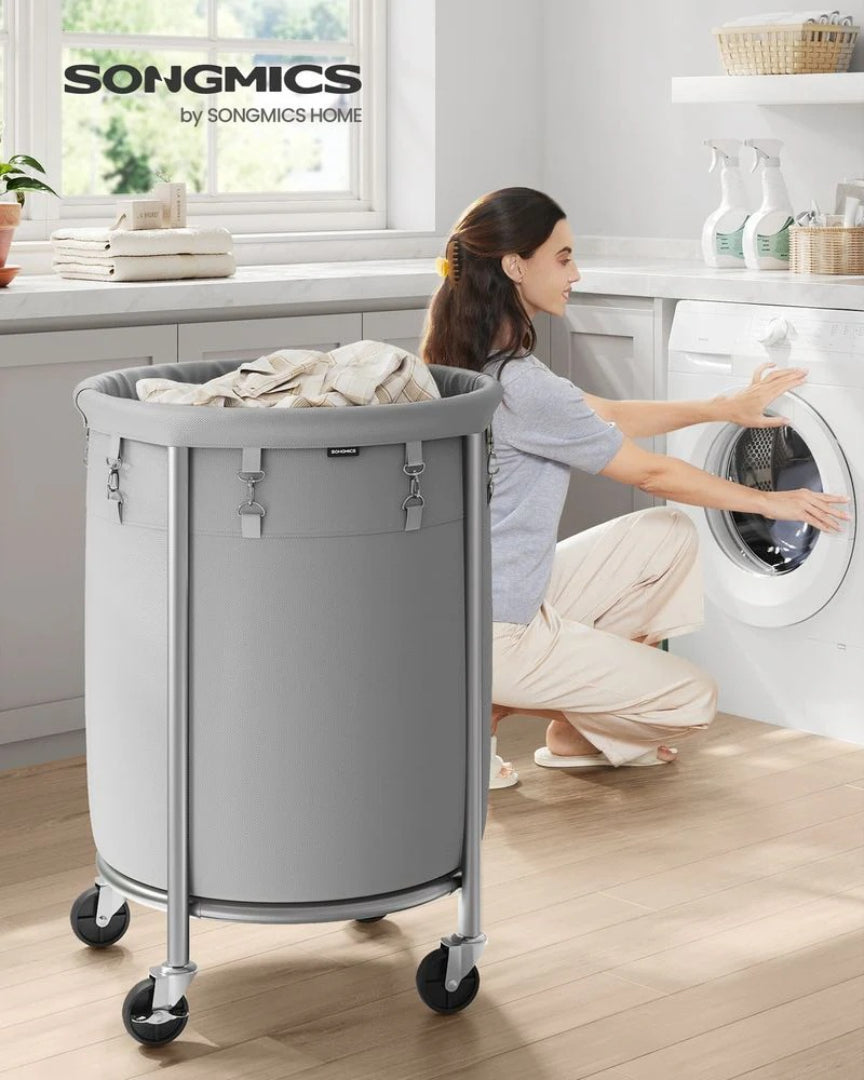 Laundry Basket With Wheels 29 Gallon Removable Bag 28in High