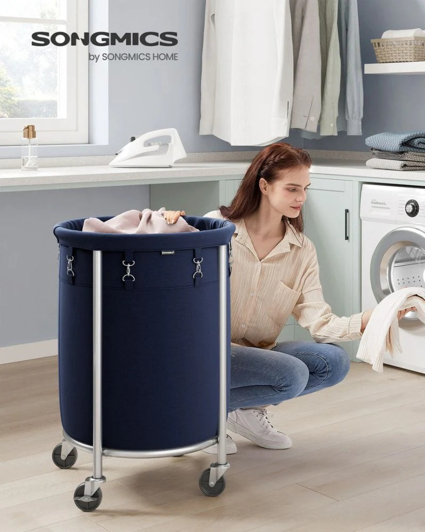 Laundry Basket With Wheels 29 Gallon Removable Bag 28in High