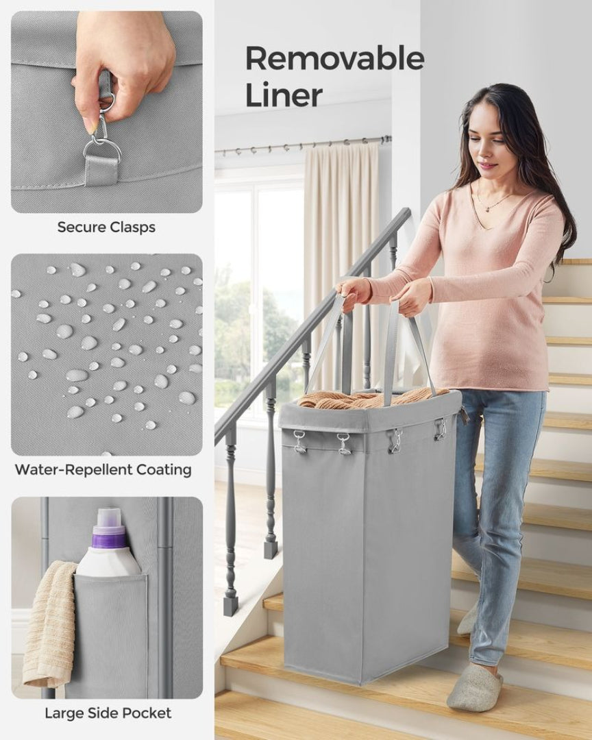 Laundry Basket With Wheels 23.8 Gallon Slim Hamper 31.9in High