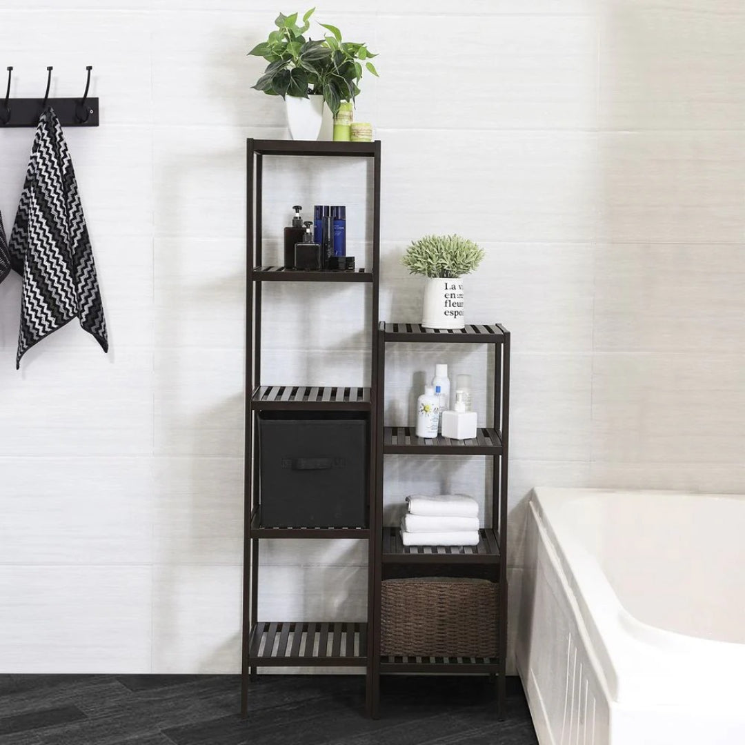 Bathroom Shelf 4-Tier Bamboo Storage Rack 38.6in High