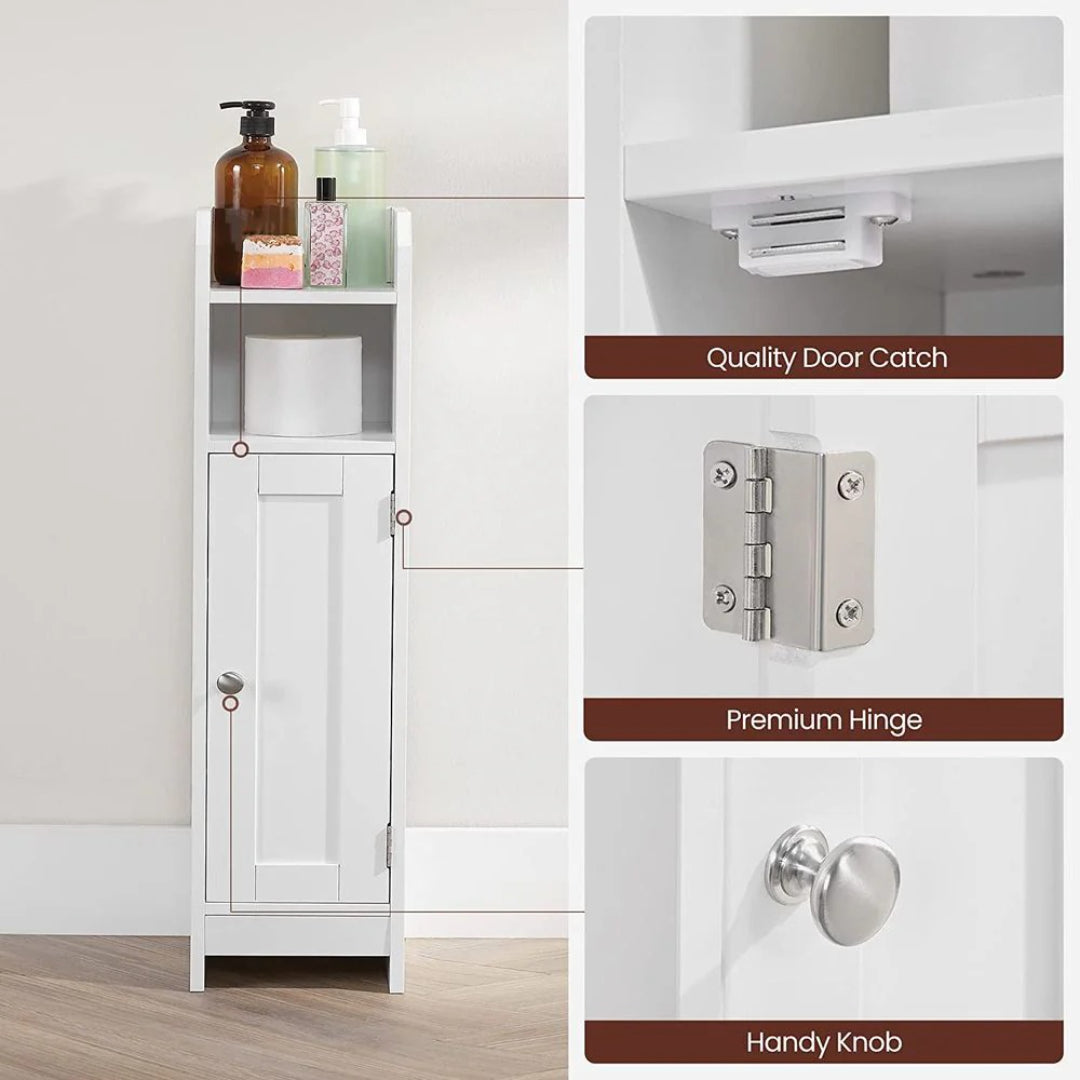 Corner Bathroom Storage Cabinet Slim Floor Cabinet 31.5in High