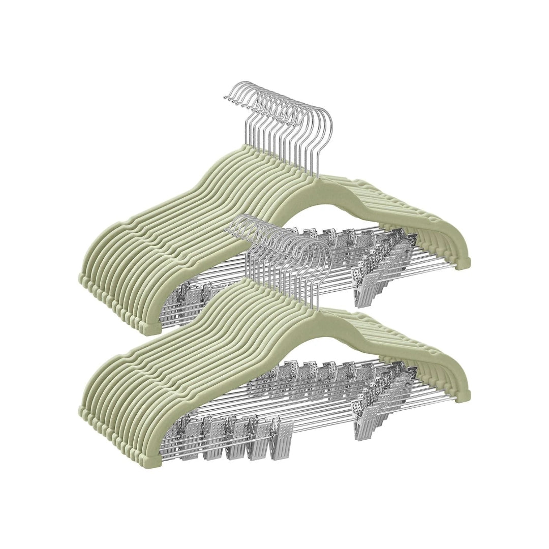 Velvet Pants Hangers With Adjustable Clips Set