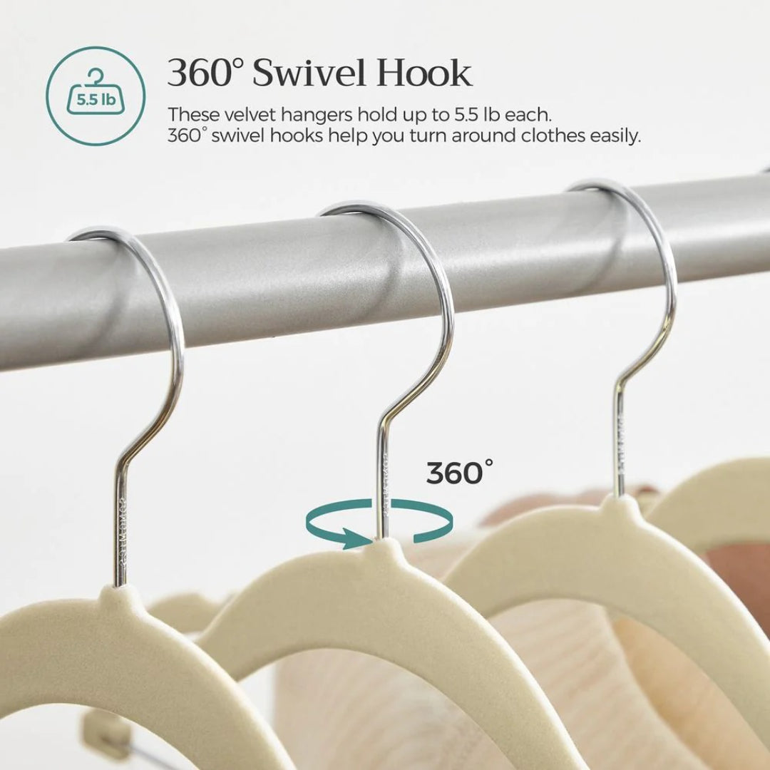 Velvet Pants Hangers With Adjustable Clips Set