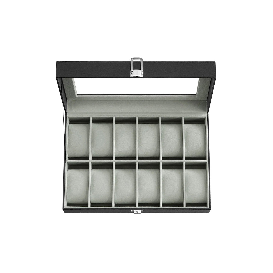 Watch Storage Case With Glass Lid 6 Or 12 Slot Organizer