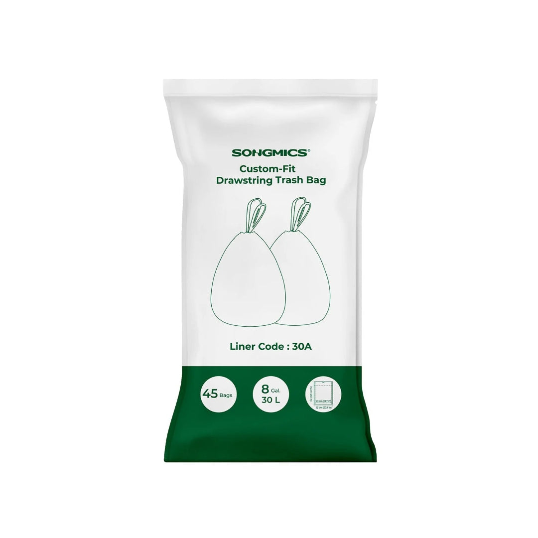 Drawstring Trash Bags, Heavy Duty Leak-Resistant Garbage Bags