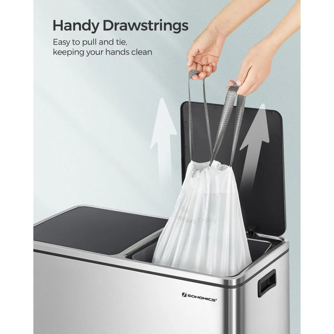 Drawstring Trash Bags, Heavy Duty Leak-Resistant Garbage Bags