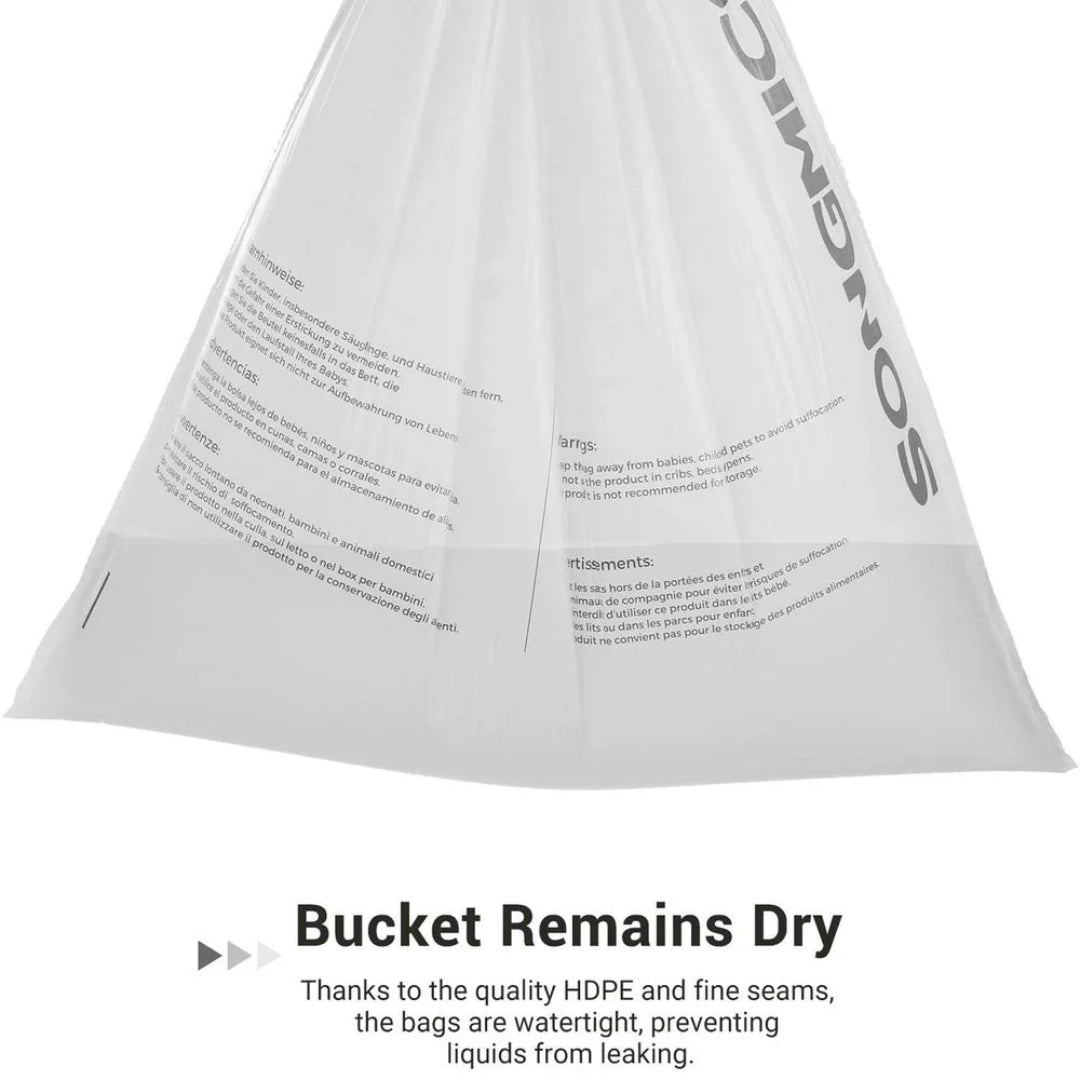 Drawstring Trash Bags, Heavy Duty Leak-Resistant Garbage Bags