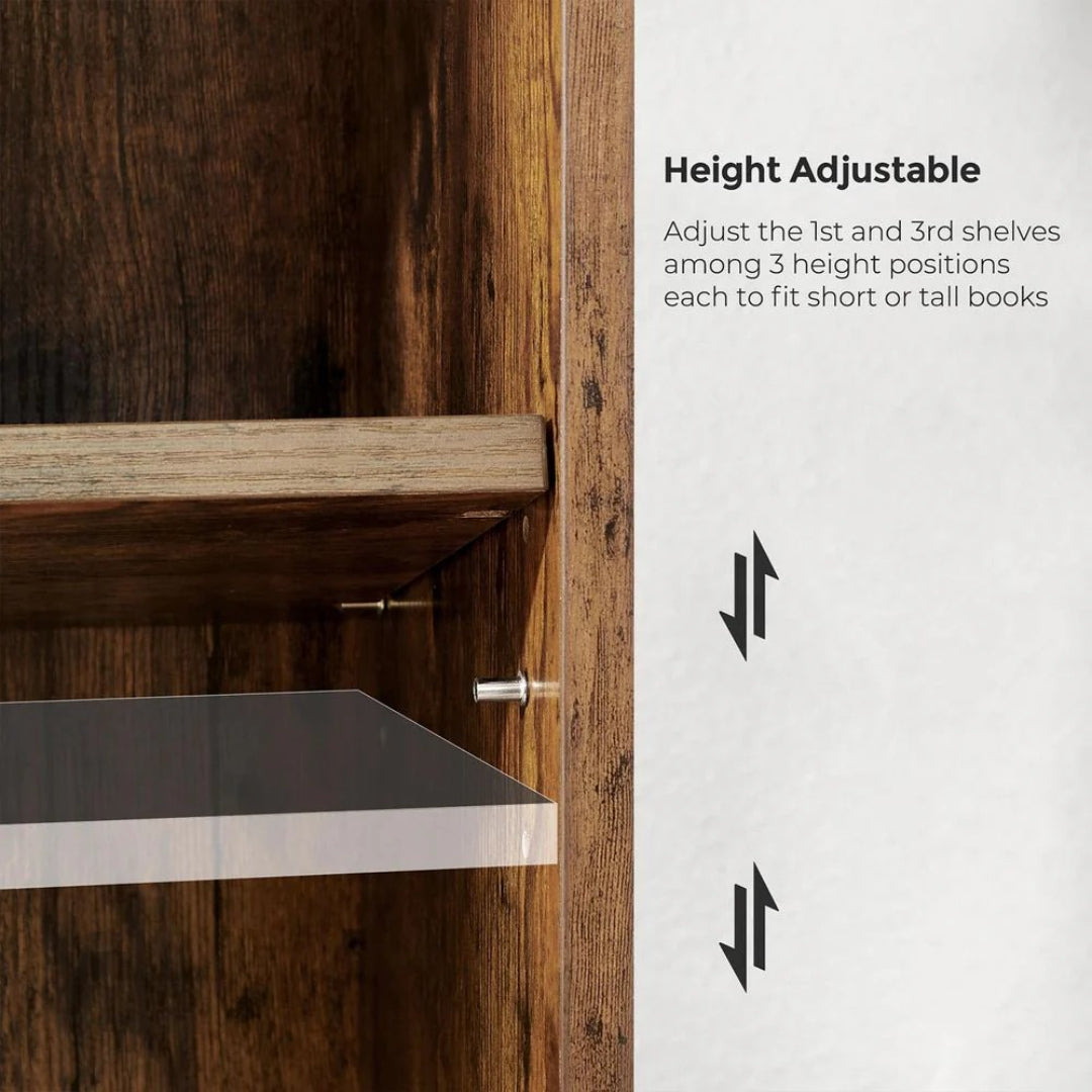 4 Tier Open Bookcase With Adjustable Storage Shelves
