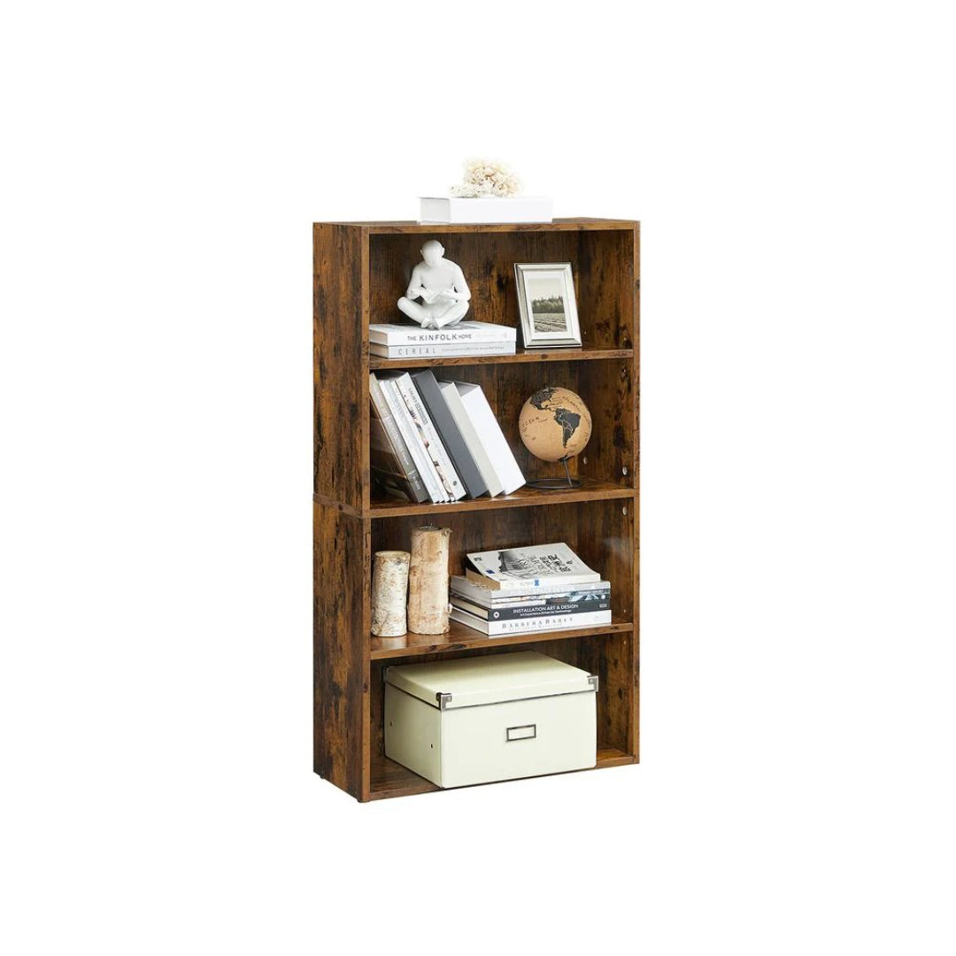 4 Tier Open Bookcase With Adjustable Storage Shelves