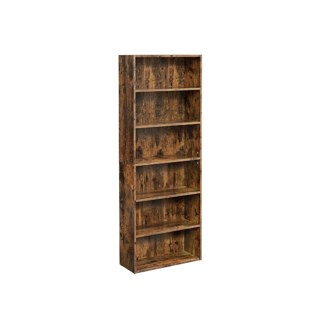 6 Tier Bookcase With Adjustable Shelves, 63.1 Inch Storage Shelf