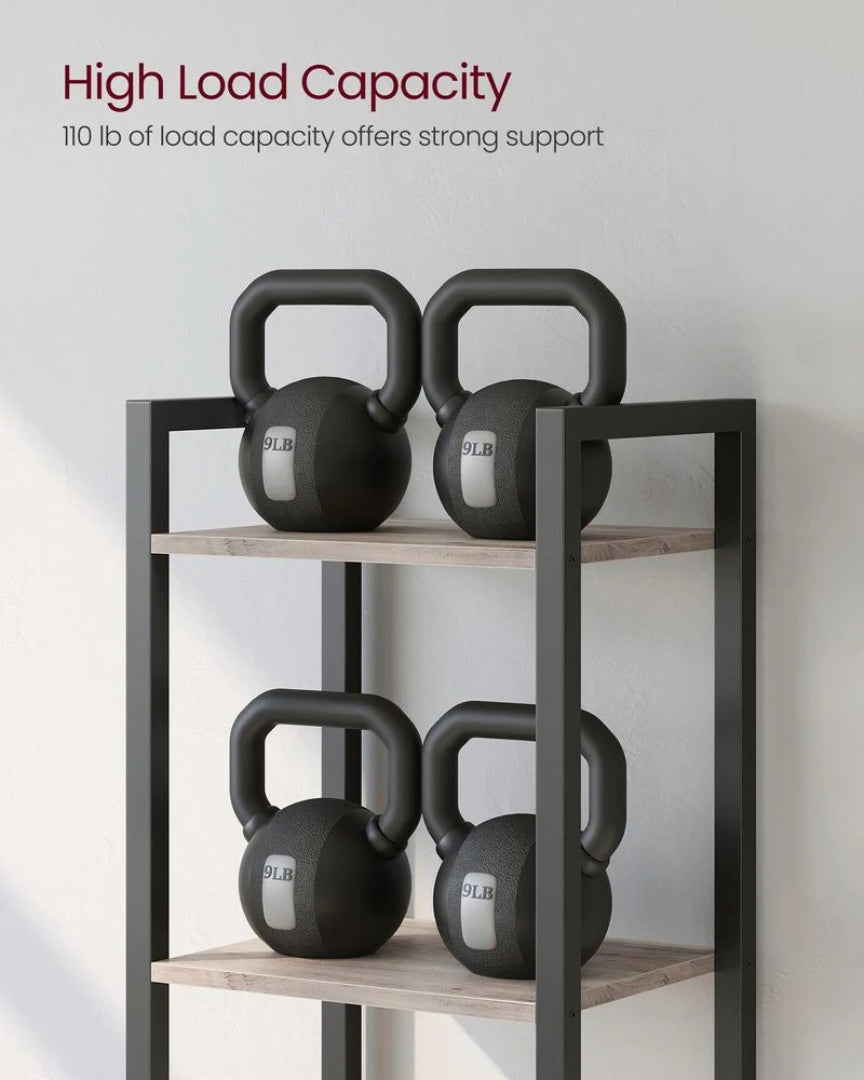 6 Tier Narrow Bookcase With Steel Frame Storage Shelf