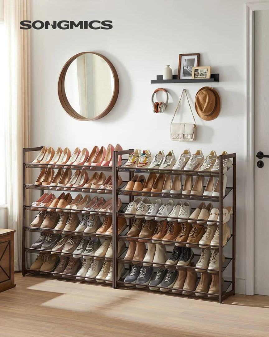12 Tier Shoe Rack With Metal Shelves, Extra Large Storage Organizer