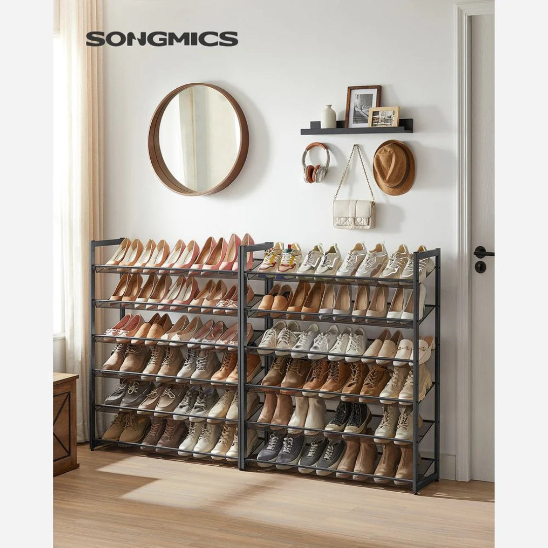 12 Tier Shoe Rack With Metal Shelves, Extra Large Storage Organizer