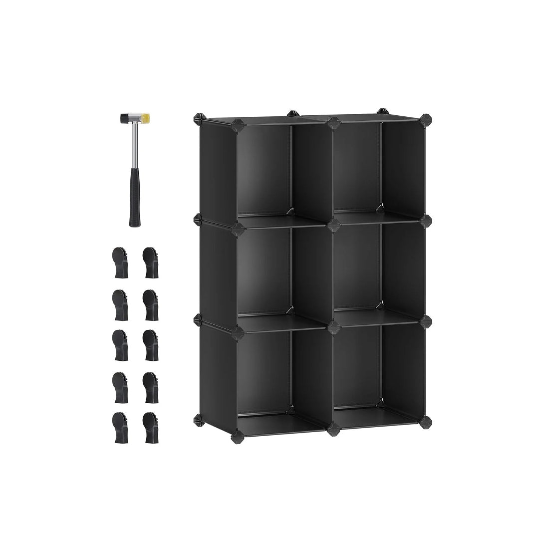 6 Cube Storage Organizer With Feet Modular Shelving