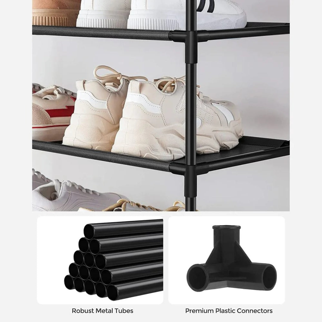 10 Tier Shoe Rack With Metal Frame, Tall Narrow Shoe Organizer