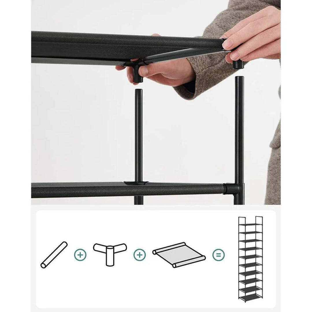 10 Tier Shoe Rack For Closet, Holds Up To 40 Pairs Organizer