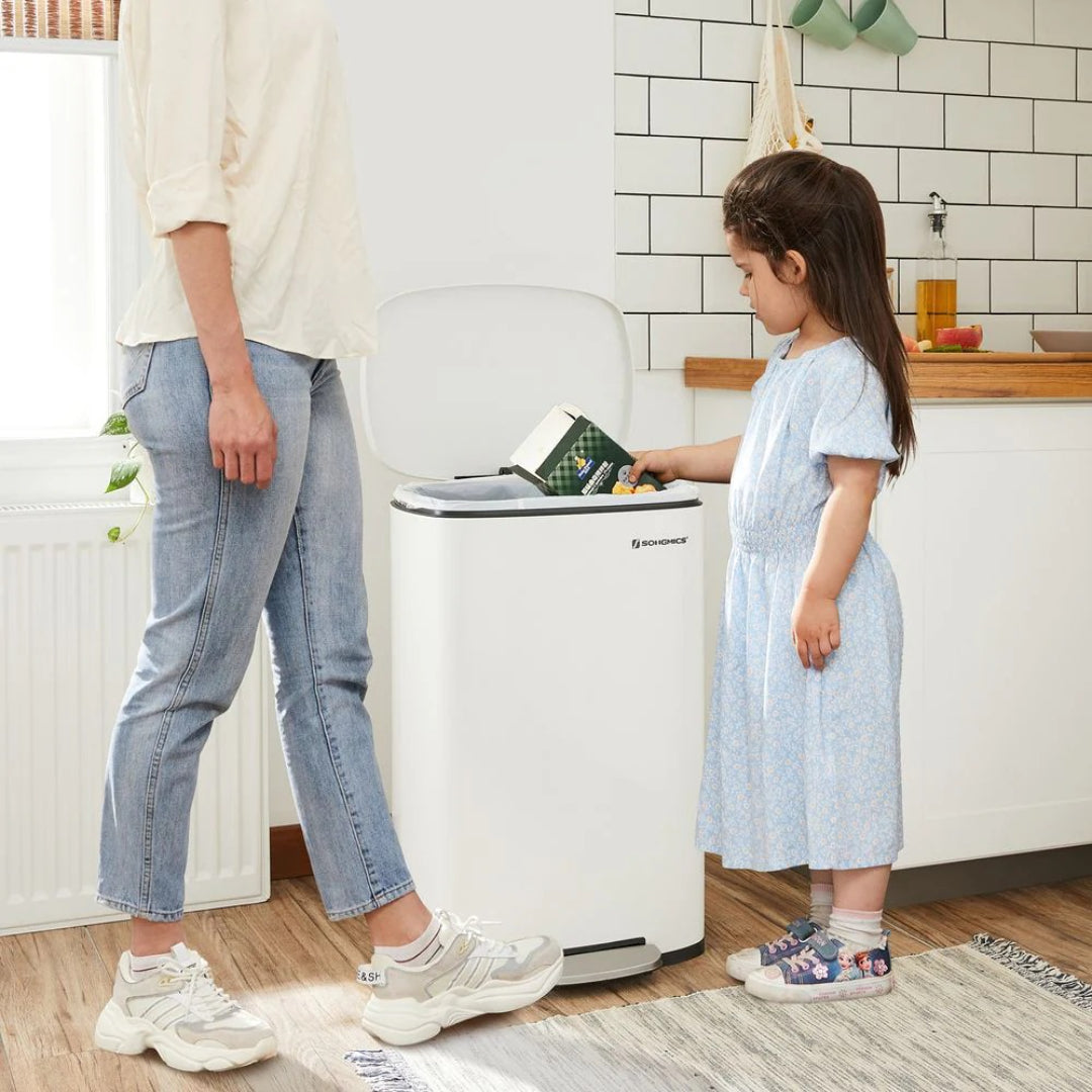 13-Gallon Stainless Steel Step Trash Can with Soft-Close Lid
